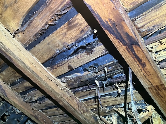 腐食した野地板